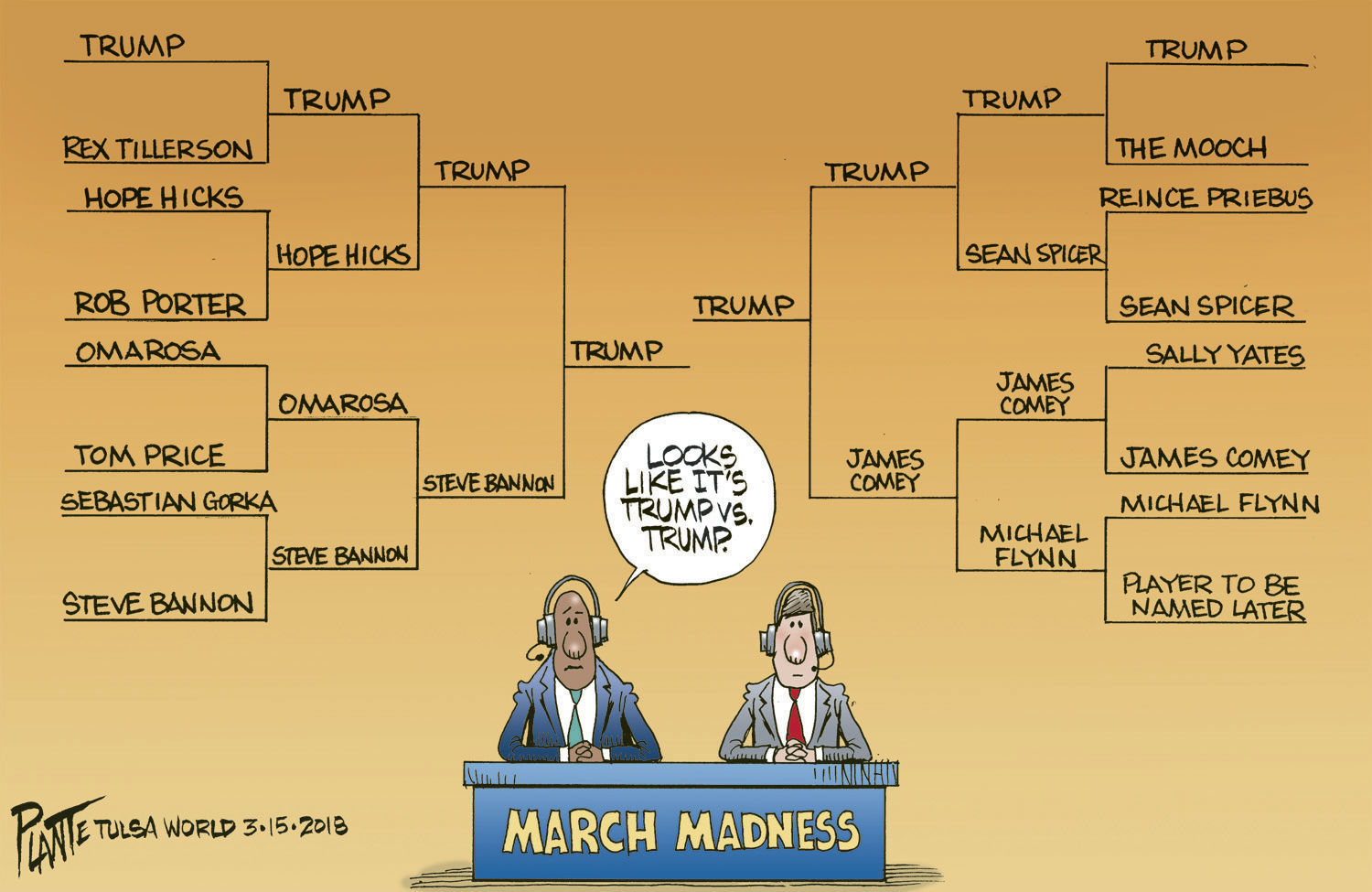 Bruce Plante Cartoon: Trump's Bracket